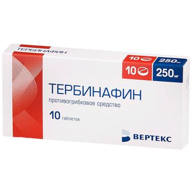 Тербинафин таблетки 250мг 10 шт.