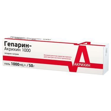 Гепарин-Акрихин 1000 гель 1тыс.МЕ/г туба 50г