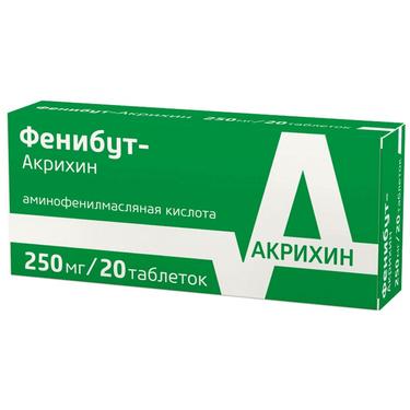 Фенибут-Акрихин таблетки 250мг 20 шт.