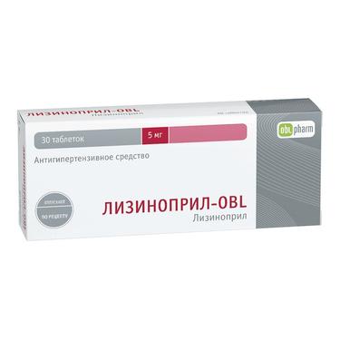 Лизиноприл-OBL таблетки 5мг 30 шт.