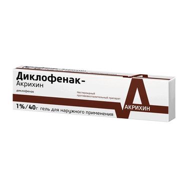 Диклофенак-Акрихин гель д/наружн.прим.1% туба 40г