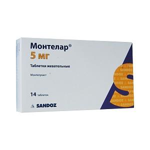Монтелар таблетки жевательные 5 мг 14 шт