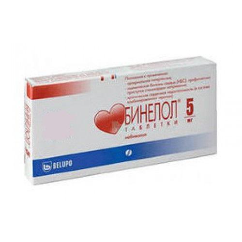 Бинелол таблетки 5 мг 56 шт