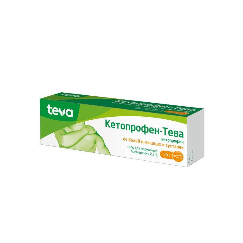 Кетопрофен-Тева гель д/наружн.прим.2,5% туба 50 г