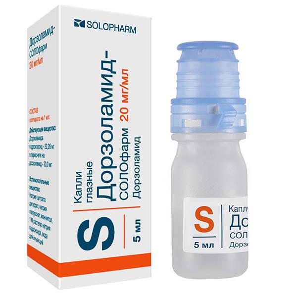 Дорзоламид-СОЛОфарм/Дорзолан Соло капли 20 мг/ мл фл.5 мл 1 шт