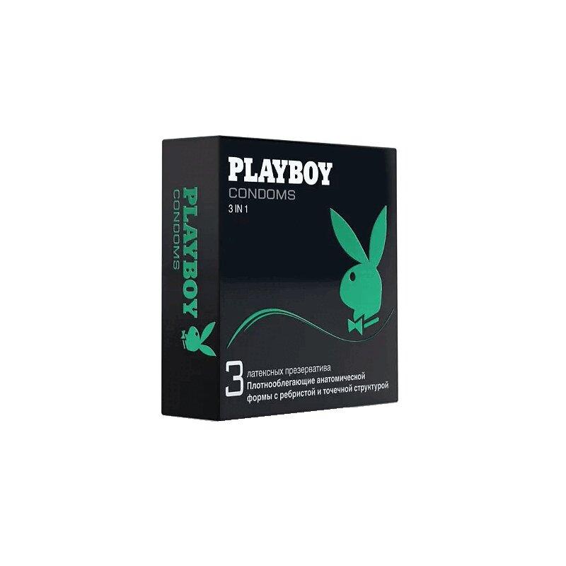 Презервативы Playboy латексные 3в1 3 шт