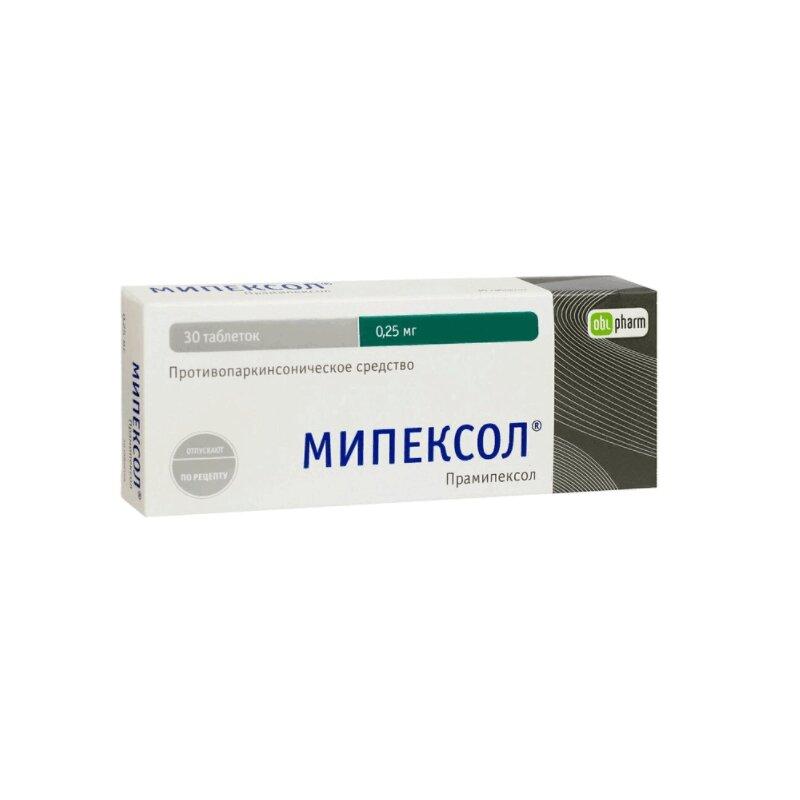 Мипексол таблетки 0,25 мг 30 шт