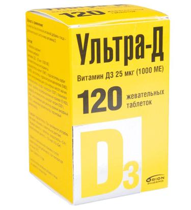 Ультра-Д (Витамин Д3) таблетки жевательные 120 шт.