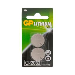 GP Литиум Батарейка литиевая дисковая CR2032 2 шт