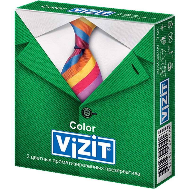 Vizit Колор Презервативы цветные ароматизированные 3 шт
