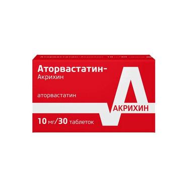 Аторвастатин-Акрихин таблетки 10мг 30 шт.