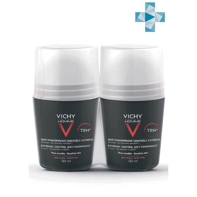 Vichy Ом Набор мужской дезодорант-ролик 72ч 50 мл 2 шт скидка 50% на второй продукт