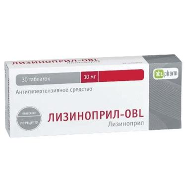 Лизиноприл-OBL таблетки 10мг 30 шт.