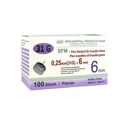 СФМ Иглы медицинские инъекционные для ПЕН ручек 31G (0,25х6 мм) 100 шт