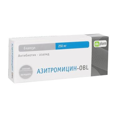 Азитромицин-OBL капсулы 250мг 6 шт.