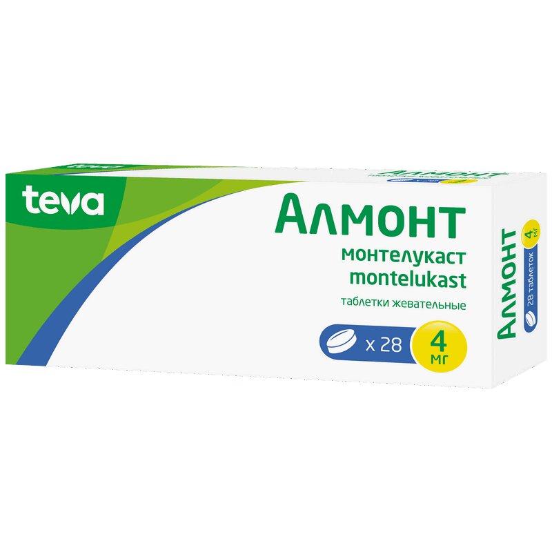 Алмонт таблетки жевательные 4 мг 28 шт