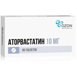Аторвастатин таб.п.п.о.10 мг 90 шт