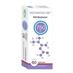 Мерифатин МВ таблетки 750 мг 60 шт