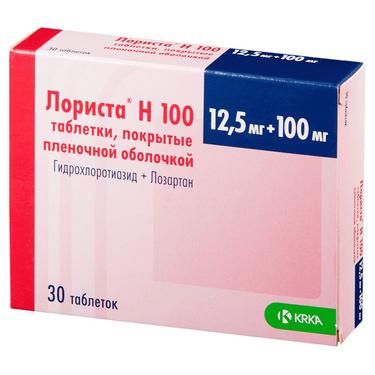 Лориста Н 100 таблетки 100 мг+12,5 мг 30 шт