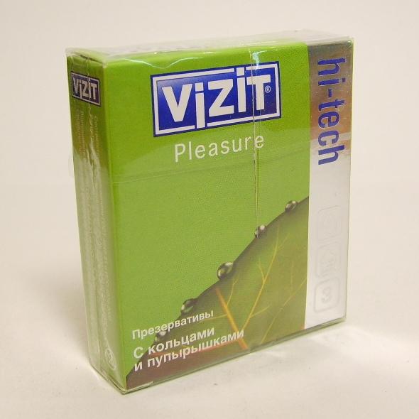 Презерватив "Vizit" Hi-tech Pleasure (с кольц. и пуп.) 3 шт