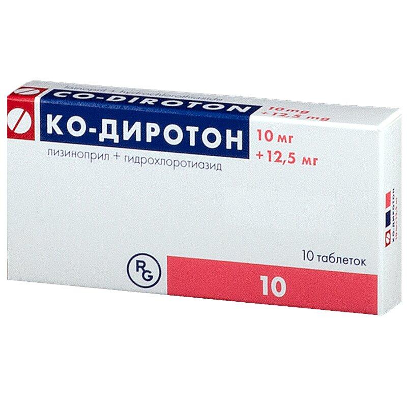 Ко-Диротон таблетки 10 мг +12,5 мг 10 шт