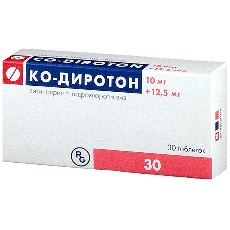 Ко-Диротон таблетки 10 мг +12,5 мг 30 шт