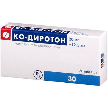 Ко-Диротон таблетки 20мг +12,5мг 30 шт.