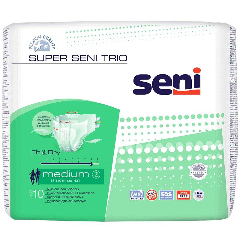 Подгузники Seni Super Trio Medium 10 шт