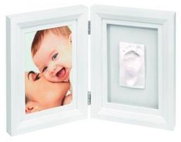 Baby Art набор (двойная рамочка д/фото+масса д/отпечатка+скалка+2-стор.скотч) Белая
