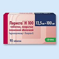 Лориста Н 100 таблетки 12,5 мг+100 мг 90 шт