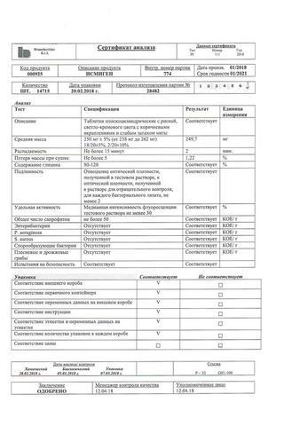 Сертификат Исмиген таблетки 7мг 30 шт