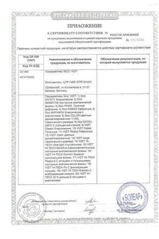Сертификат Vizit Рибд Презервативы ребристые 12 шт