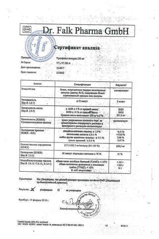 Сертификат Урсофальк