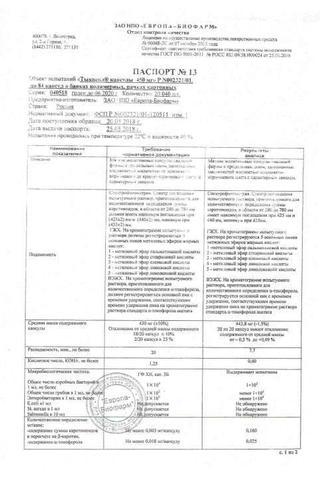 Сертификат Тыквеол капсулы 450 мг 84 шт