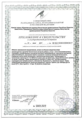 Сертификат Гинкго Билоба таблетки 40 шт