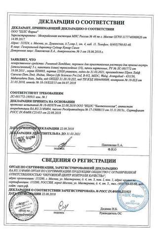 Сертификат Риниколд ХотМикс порошок для приема внутрь ананас 5 г 10 шт
