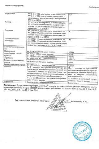Сертификат АнвиМакс Черная Смородина порошок для приема внутрь 12 шт