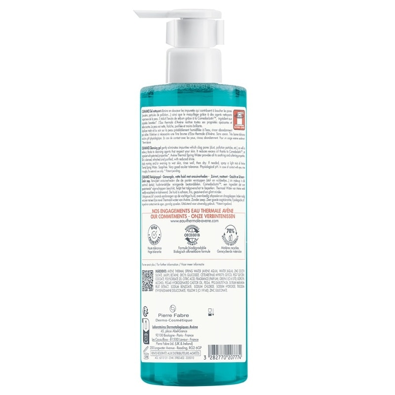 Avene Cleanance Гель очищающий для жирной или склонной к акне кожи лица и тела 400 мл