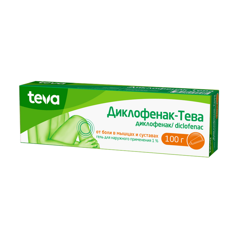 Диклофенак-Тева 1% гель для наружного применения 100 г