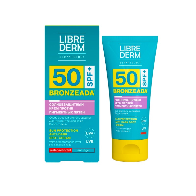 Librederm Bronzeada Крем солнцезащитный для лица и тела против пигментных пятен SPF 50 50 мл