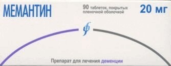 Мемантин 20 мг таблетки 90 шт