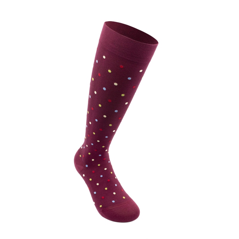 Relaxsan Гольфы компрессионные Cotton Socks Fancy 1 класс компрессии размер 5 Бордо-Горох