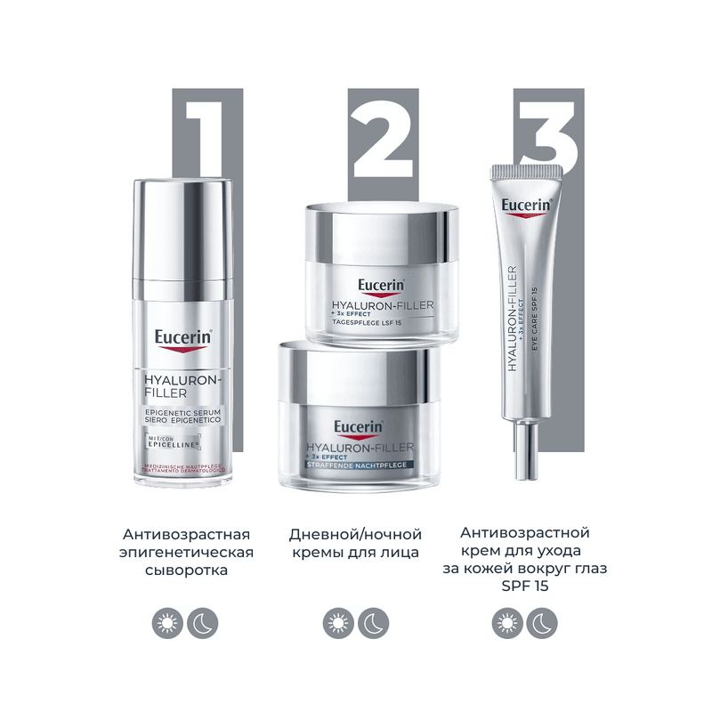 Eucerin Hyaluron-Filler Крем дневной для сухой чувствительной кожи SPF 15 50 мл