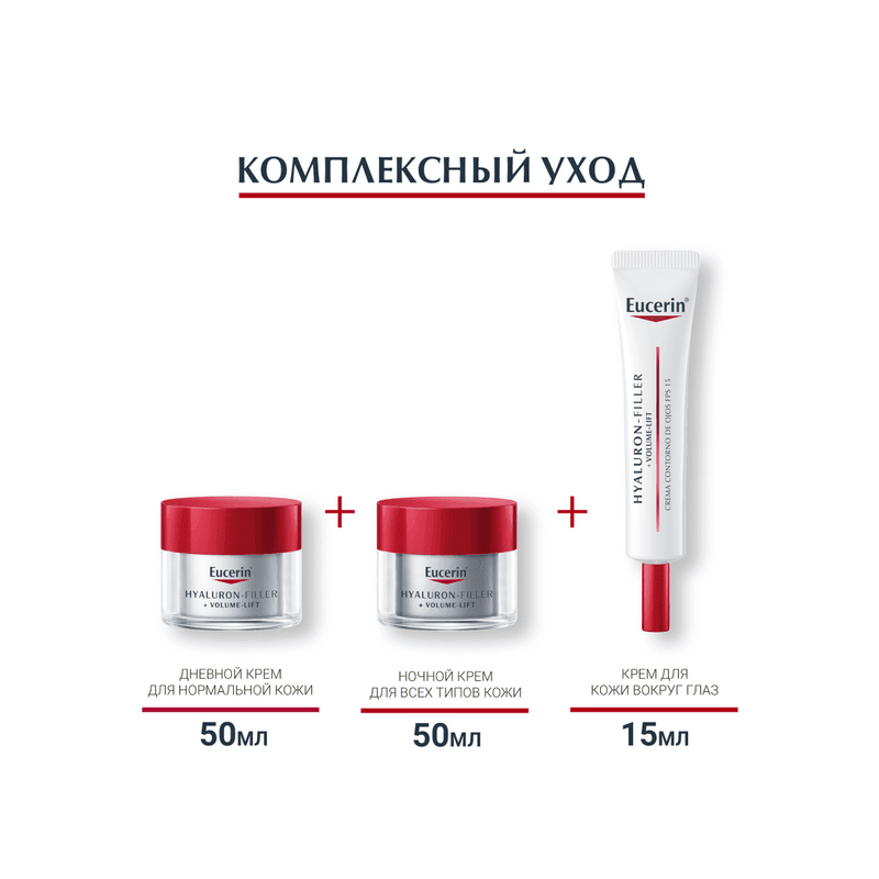 Eucerin Hyaluron-Filler + Volume-Lift Крем дневной для нормальной и комбинированной кожи 50 мл