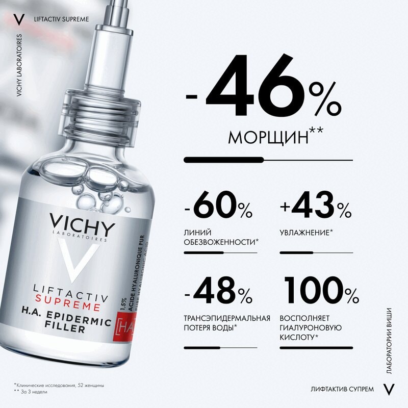 Vichy ЛифтАктив Гиалуроник/Супрем Гиалуроновая Сыворотка-филлер 30 мл