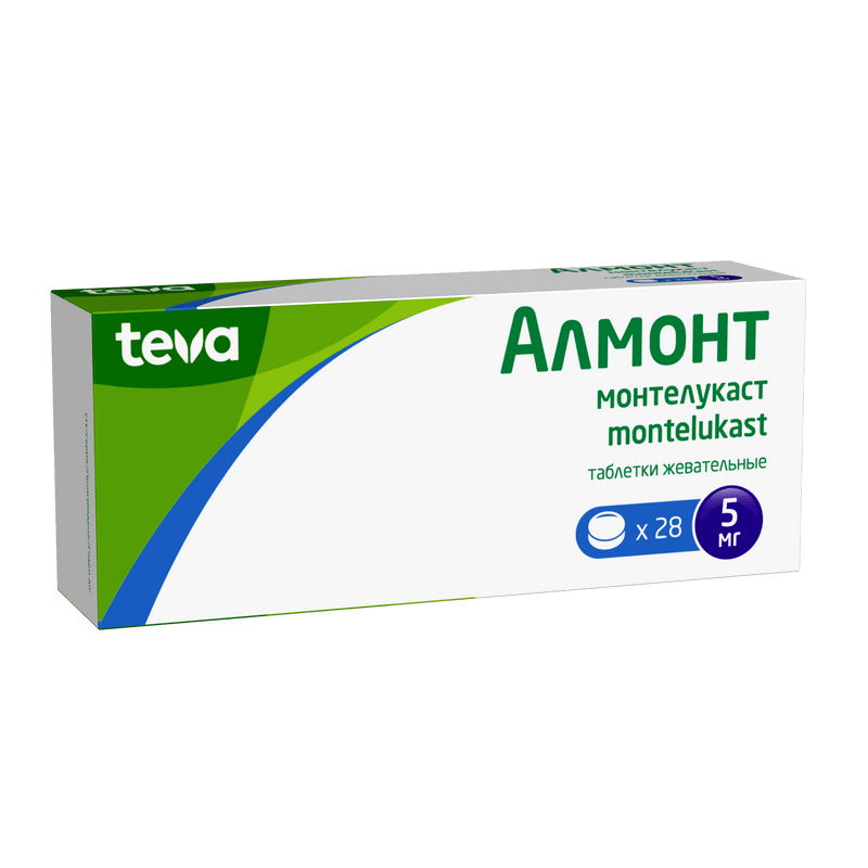 Алмонт 5 мг таблетки жевательные 28 шт