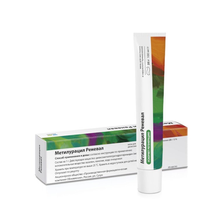 Метилурацил Реневал 10% мазь для местного и наружного применения 25 г