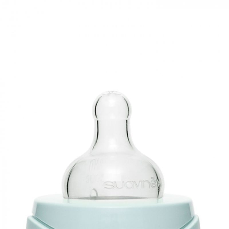 Suavinex Hygge Baby Бутылочка с круглой силикиновой соской Зеленый с полосками 270 мл