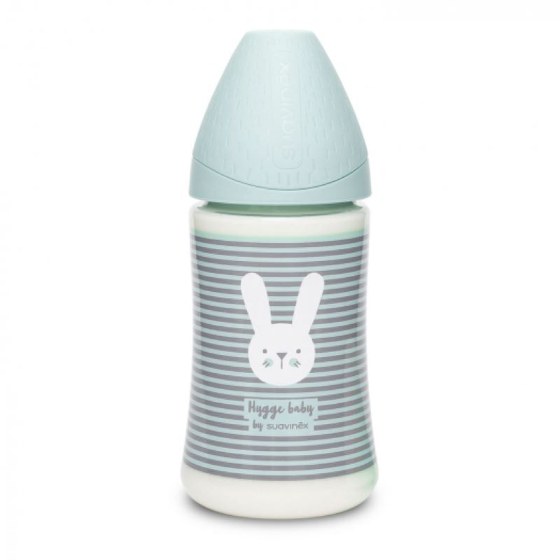 Suavinex Hygge Baby Бутылочка с круглой силикиновой соской Зеленый с полосками 270 мл