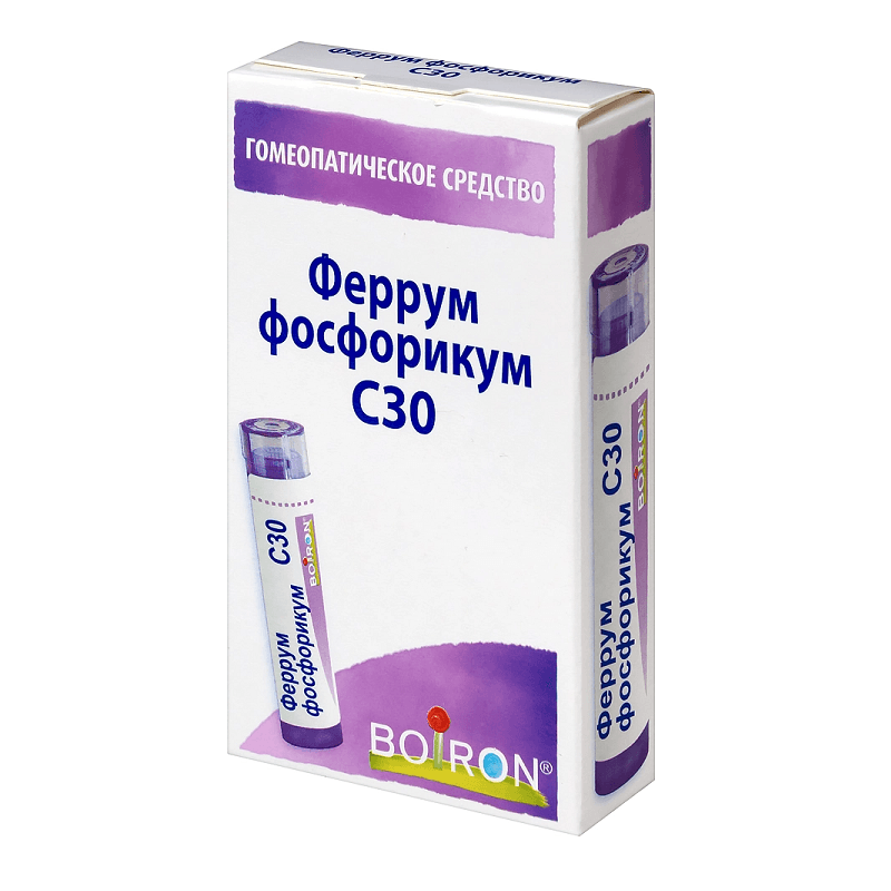 Феррум фосфорикум С30 гранулы гомеопатические 4 г